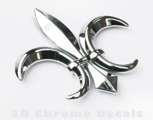 Car Chrome Decals CNPL-FLEUR Fleur De Lis, car auto bike 3D chrome Emblem decal sticker Quebec France