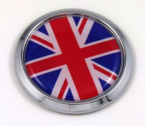 Great Britain Flag Emblem in Chrome Bezel Union Jack Decal Flag Car Bike Sticker
