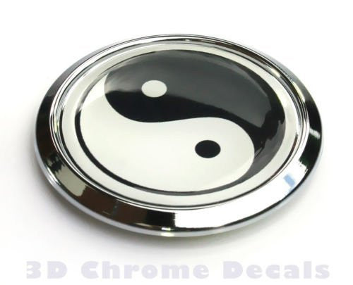 Yin Yang Symbol Decal Car bike Chrome Emblem Round 3D Sticker