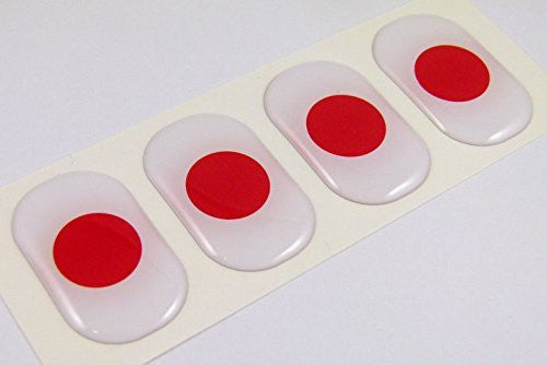 Japan midi domed decals flag 4 emblems 1.5" Car bike laptop stickers