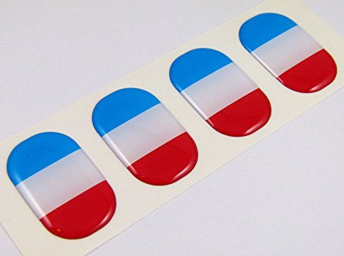 France midi domed decals flag 4 emblems 1.5" Car bike stickers