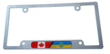 Canada Ukraine Flag License Plate Frame Plastic Chrome Plated tag Holder CP08