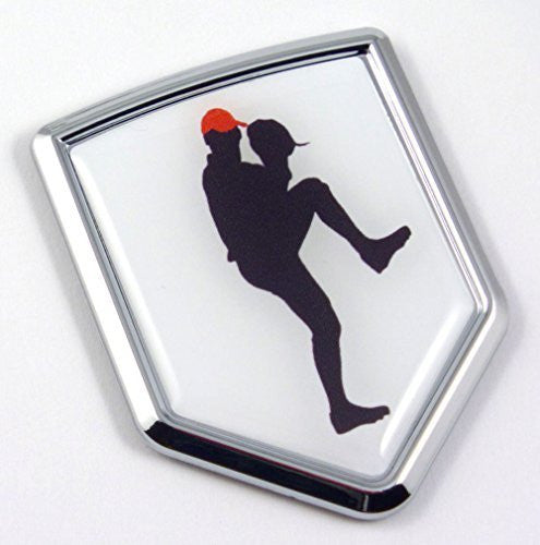 Baseball Pitcher Chrome Emblem 3D Decal Sticker Car sport emblem