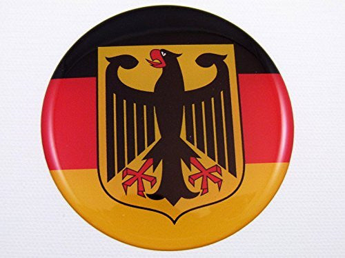 German Flag Eagle Emblem domed decal Car sticker Deutschland Germany 3  round