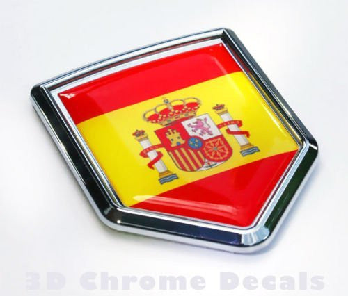 Car Chrome Decals CBSHD201 Spain Flag Spanish Emblem Chrome Car Decal Sticker
