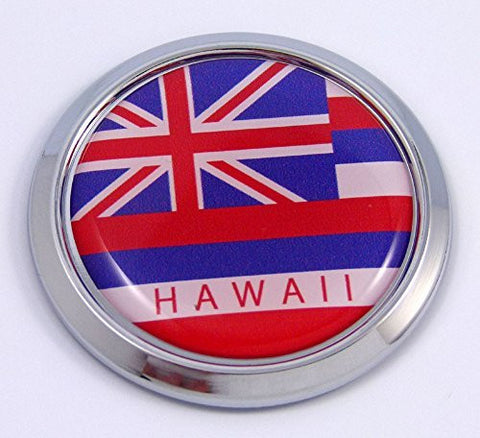 Hawaii Round Flag Car Chrome Decal Emblem bumper Sticker bezel badge