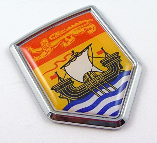 New Brunswick Province of Canada Flag Chrome Emblem Car Decal