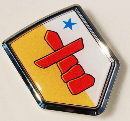Nunavut Canada Flag Car Chrome Emblem Decal Sticker