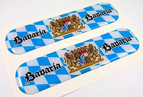 Bavaria Germany Flag Domed Decal Emblem Flexible Sticker 5" Set of 2