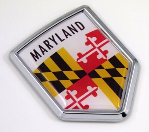Maryland MD USA State Flag Car Chrome Emblem Decal Sticker bike laptop boat 3dd Sticker badge