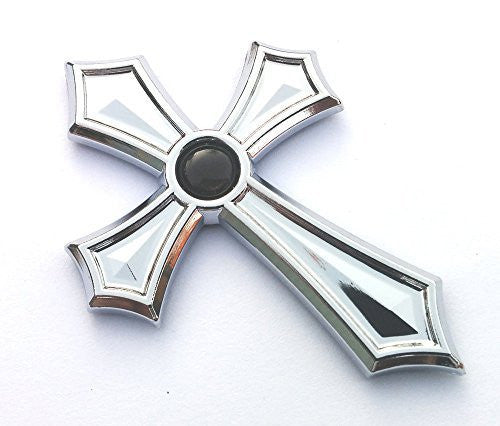 Christian Cross Jesus Cross car auto bike chrome emblem decal sticker BLACK dome