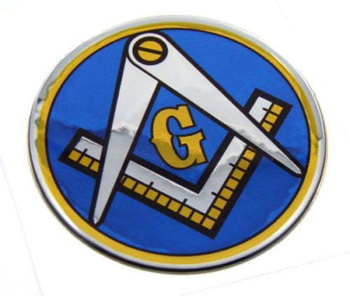 Mason Masonic Emblem domed decal on chrome milar Bike Motorcycle Car 62mm