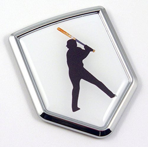 Baseball Player Chrome Emblem 3D Decal Sticker Car sport emblem