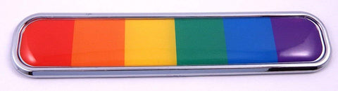 Pride Gay Lesbian Rainbow Flag Chrome Emblem 3D auto Decal car Bike Boat 5.3"