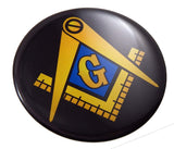 Mason Masonic Round Domed Decal Emblem Car Bike 3D Sticker 2.44"