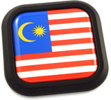Malaysia Flag Square Black rim Emblem Car 3D Decal Badge Hood Bumper sticker 2"