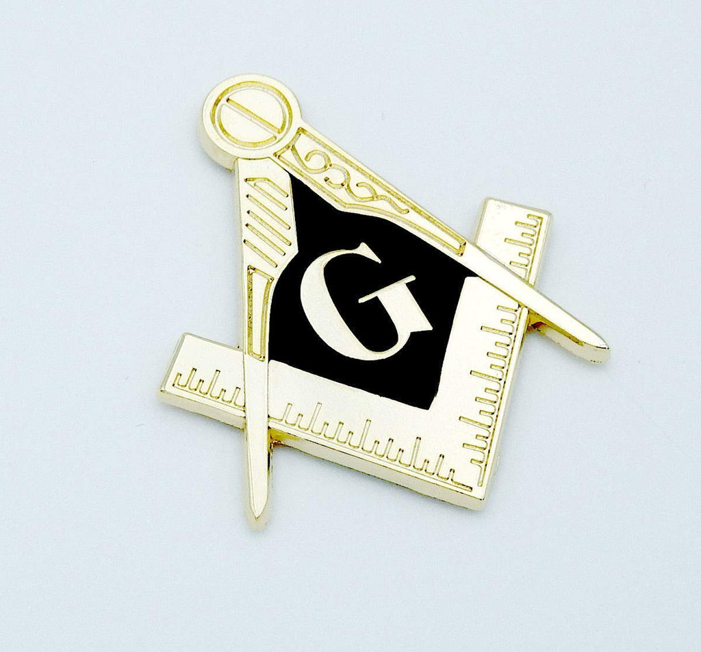 Mason Square and Compass Gold/Black Color Emblem Metal car Decal MAS29-SM