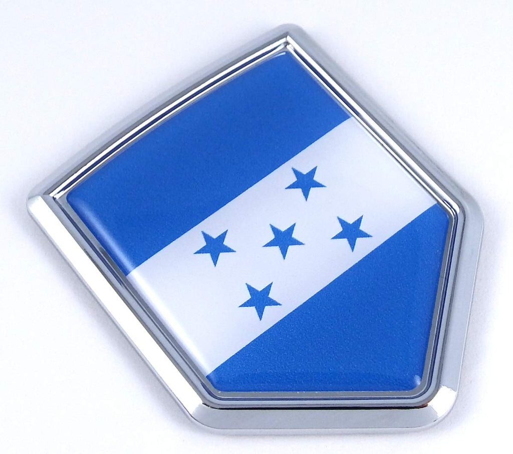 Honduras Flag Emblem Chrome Car Decal Sticker Dome