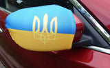 Mirror Flag Ukraine with Trident Tryzub Car Side Mirror Flag Covers Set of 2.