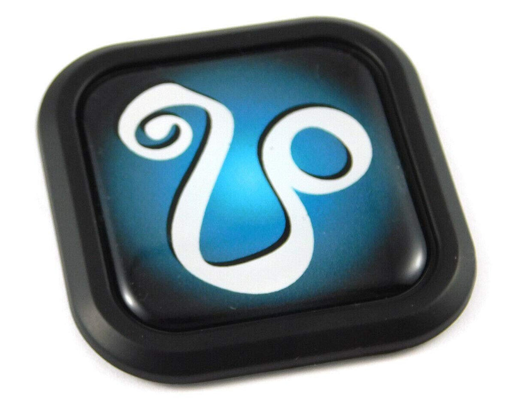 Leo Zodiac Square Black edge rim Emblem Car 3D Decal Badge Bumper 2"