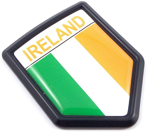 Ireland, Irish Flag Black Shield Car Bike Decal Crest Emblem Badge