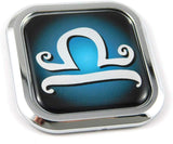 Libra Zodiac Square Chrome rim Emblem Car 3D Decal Badge Bumper sticker 2"
