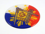 Mason Philippine Masonic Philippines Round domed decal emblem Car bike 3d sticker 2.44"