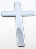 Jesus Cross Chrome Finish Decal Emblem 3D Sticker car Bike auto 2"x3"