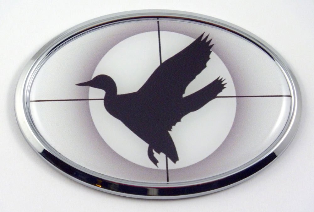 Duck Hunting Hunter's with Target Car Chrome Emblem Decal Trunk Sticker