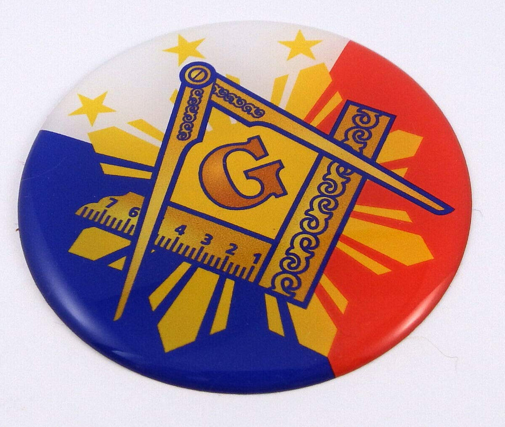 Mason Philippine Masonic Philippines Round domed decal emblem Car bike 3d sticker 2.44"