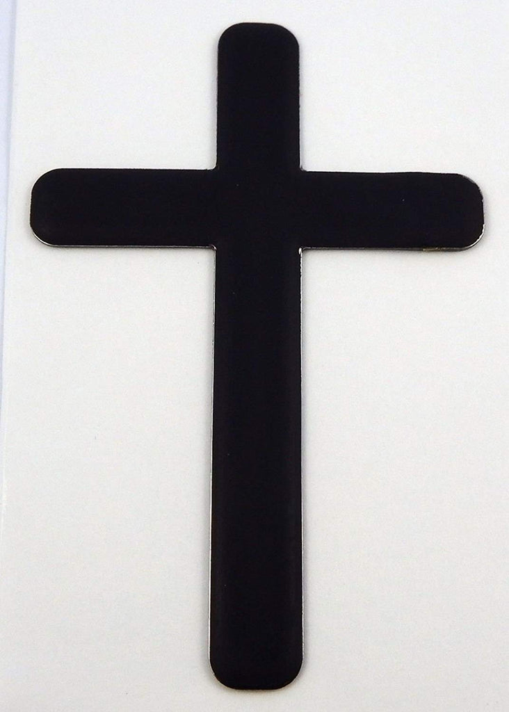 Jesus Cross Black Decal Emblem 3D Sticker car Bike auto 2"x3"