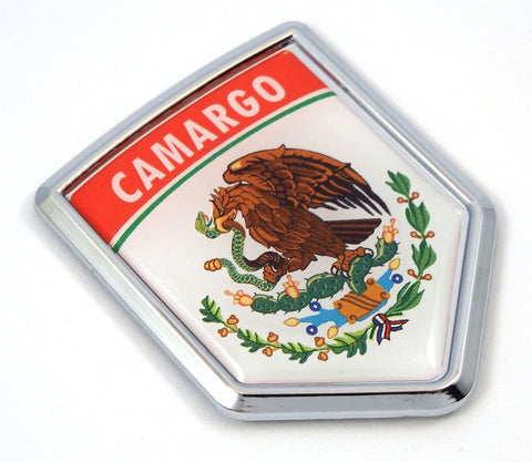 Camargo Mexico Flag Mexican Car Emblem Chrome Bike Decal 3D Sticker MX14