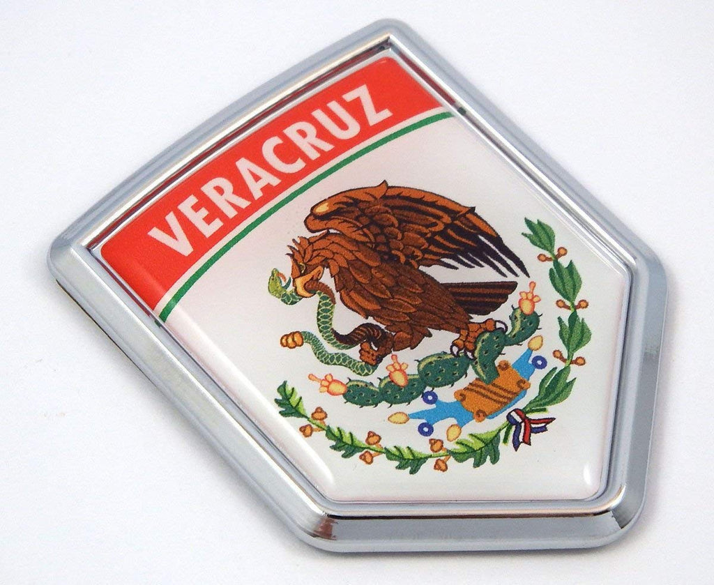 Veracruz Mexico Flag Mexican Car Emblem Chrome Bike Decal 3D Sticker MX12