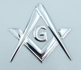 Mason Masonic Chrome Silver Decal Emblem 3D Sticker car Bike 2.5" Flexible