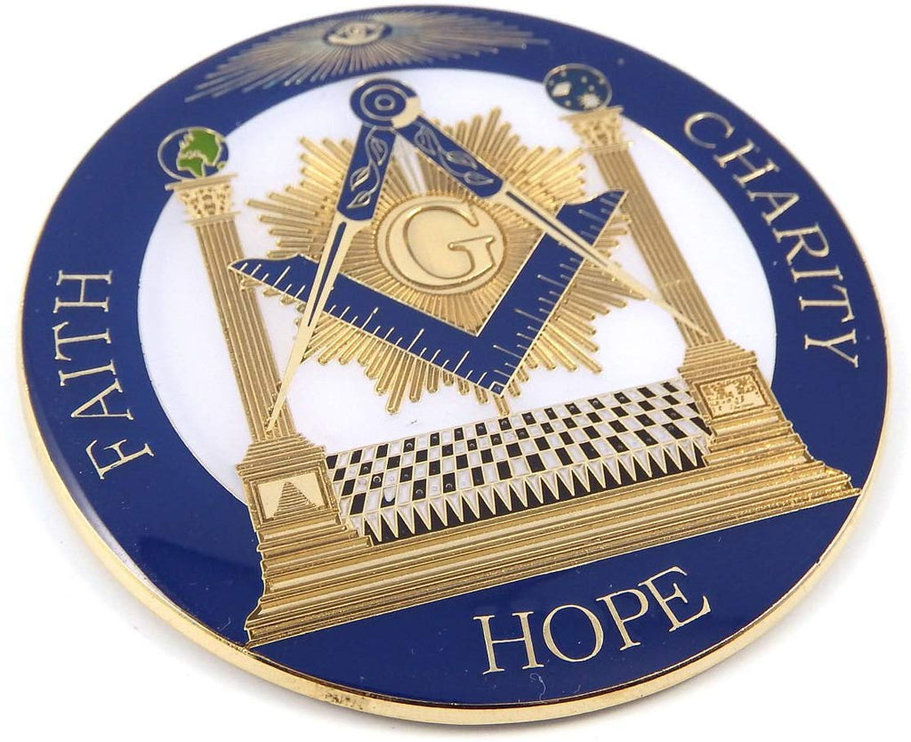 Mason. Faith Hope Charity 3" auto Emblem Metal car Decal MAS28