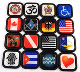 Barbados Flag Square Black rim Emblem Car 3D Decal Badge Bumper sticker 2"