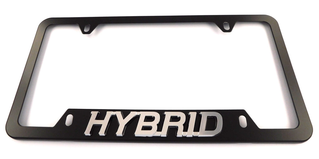 Hybrid Metal Black Aluminium Car License Plate Frame Holder 4 hole bottom cutout