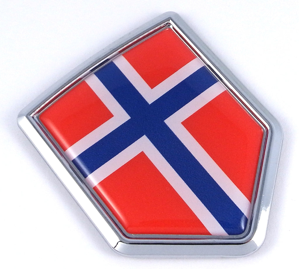 Car Chrome Decals CBSHD158 Norway Norwegian Flag Car Chrome Emblem 3D Decal bumper Sticker