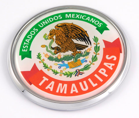 Tamaulipas Mexico Mexican State Car Chrome Round Emblem Decal 3D Badge 2.75"