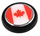 Canada Red Flag Car Truck Black Round Grill Badge 3.5" grille chrome emblem