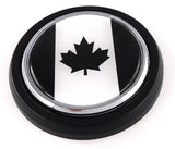 Canada BLACK Flag Car Truck Black Round Grill Badge 3.5" grille chrome emblem