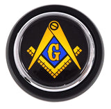 Mason BLACK Masonic Car Truck Black Round Grill Badge 3.5 grille chrome emblem