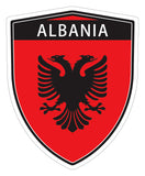 Albania flag Shield shape decal car bumper sticker set of 2,  SH002