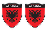 Albania flag Shield shape decal car bumper sticker set of 2,  SH002