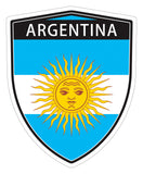 Argentina flag Shield shape decal car bumper window sticker set of 2,  SH001