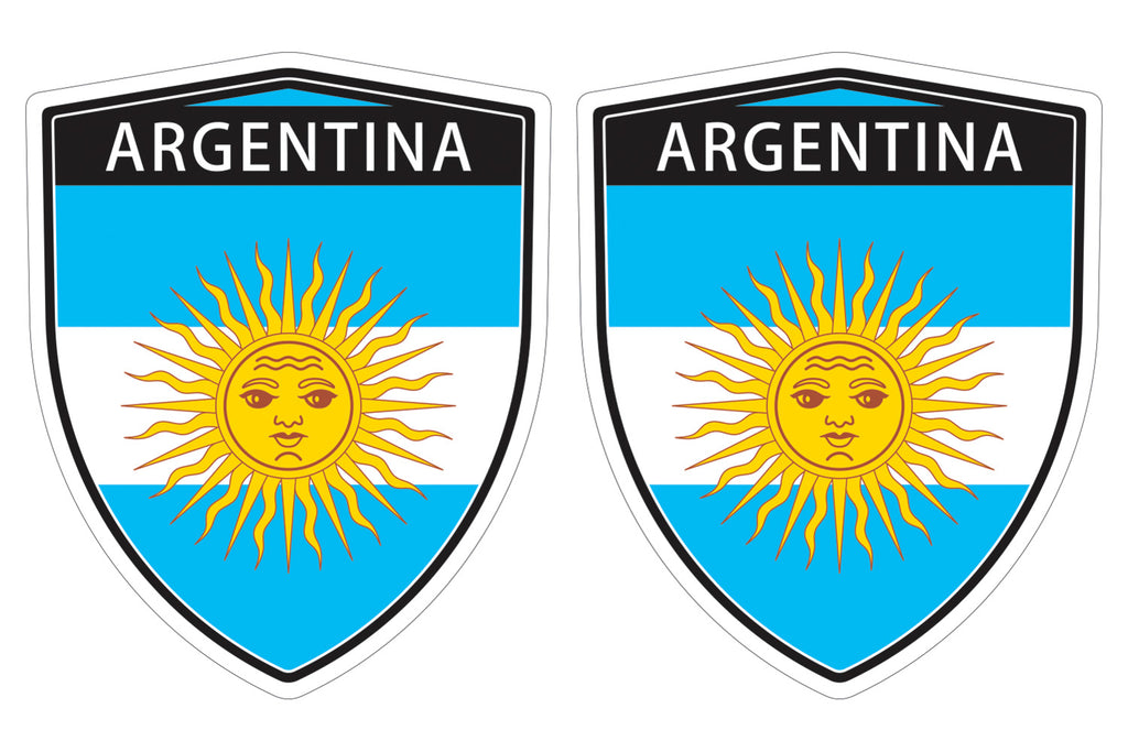 Argentina flag Shield shape decal car bumper window sticker set of 2,  SH001