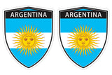 Argentina flag Shield shape decal car bumper window sticker set of 2,  SH001