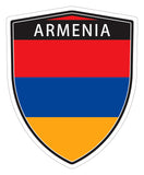 Armenia flag Shield shape decal car bumper window sticker set of 2,  SH003