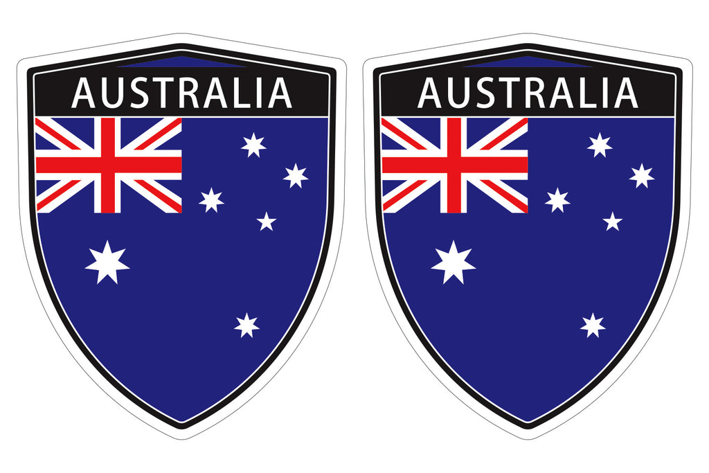 Australia flag Shield shape decal car bumper window sticker set of 2,  SH004