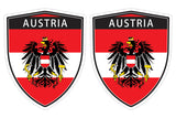 Austria flag Shield shape decal car bumper window sticker set of 2,  SH005